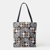 Boheem zwart grijs tote bag (Achterkant)