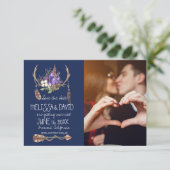 Boheemachtig Gewei Save the Date - Foto (Staand voorkant)