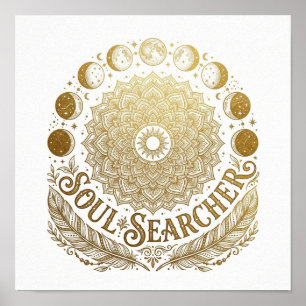 Boheemgouden Maan Vierkante Poster