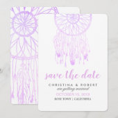 Boheemian Dreamcatcher Lavendel Bewaar De Datum Save The Date (Voorkant / Achterkant)