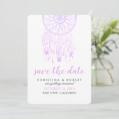 Boheemian Dreamcatcher Lavendel Bewaar De Datum Save The Date (Staand voorkant)