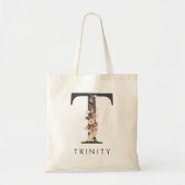 Boheemien Bloem Monogram T Tote Bag (Voorkant)