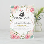 Boheemien Bloemen Feest Als een Panda Verjaardag Kaart (Staand voorkant)