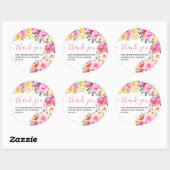 Boheemien dank je wel met bloemige waterverf ronde sticker (Vel)