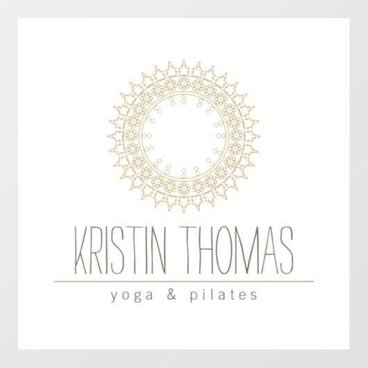 Boheemien Gouden Zon Mandala Yoga, Boetiek, Salon Raamsticker (Vel)