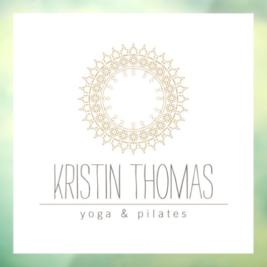 Boheemien Gouden Zon Mandala Yoga, Boetiek, Salon Raamsticker (Vel 3)