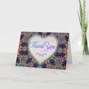 Boheemien Hippie Paars Blauw Oranje Bedankkaartjes Bedankkaart