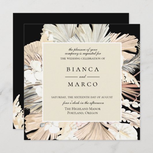 Boheemien Jungle Frame Trouw Uitnodiging (Voorkant / Achterkant)