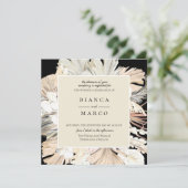 Boheemien Jungle Frame Trouw Uitnodiging (Staand voorkant)