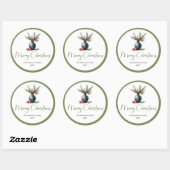 Boheemien Minimalistische Kerstboeket Sticker (Vel)