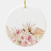 Boheemien Pampagras Roze Bruidsbruidsmeisje Keramisch Ornament (Achterkant)