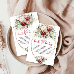 Boheemien Rood Blush Groene Boek voor Baby Informatiekaartje