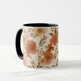 Boheemien Terracotta Wildflower Bloempatroon Mok