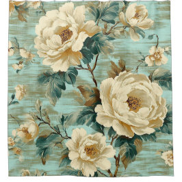 Boheemien vintage bloemstijl douchegordijn