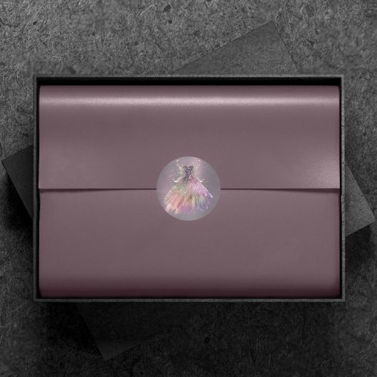 Boheemijnse sprookjesbaljurk | Gedempte ombre wijn Ronde Sticker