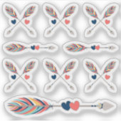 Boheemisch gekruiste pijlen en harten planner blad sticker (Voorkant)