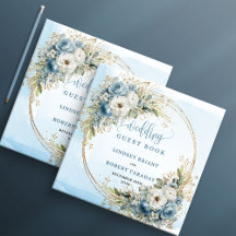 Boheemisch lichtblauw bloemengoud glittergastenboe