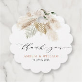 boheemisch pampagras en groen wedding bedankjes labels (Achterkant)
