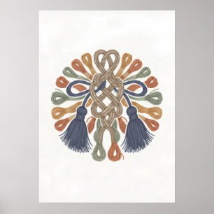 Boheemknoop Vlechtwerk Knoop Kwast Folk Art Poster