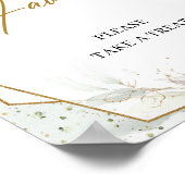 Boheemroze rozen groen en gouden bruiloft favoriet poster (Hoek)