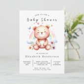 Boheems Aangepast Beer Baby shower Kaart (Staand voorkant)