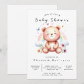Boheems Aangepast Beer Baby shower Kaart (Voorkant / Achterkant)