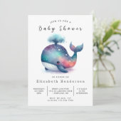 boheems aangepast walvis-Baby shower Kaart (Staand voorkant)