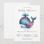 boheems aangepast walvis-Baby shower Kaart (Voorkant / Achterkant)
