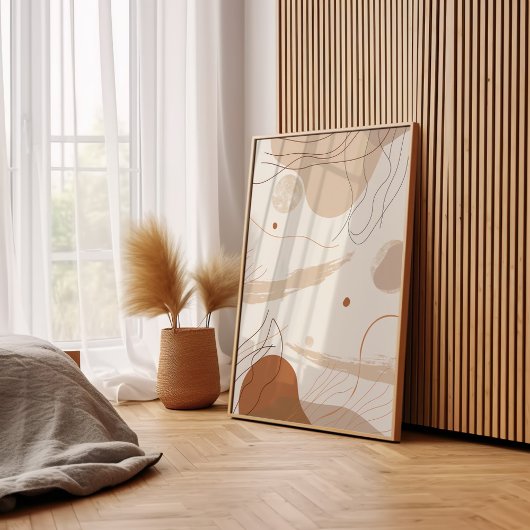 Boheems Abstract beige Poster