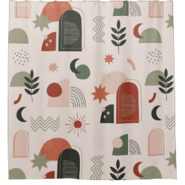 Boheems Abstract geometrisch douchegordijn