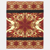 Boheems Abstract Gouden Sinaasappel Jasmijn Bloeme Fleece Deken (Voorkant)