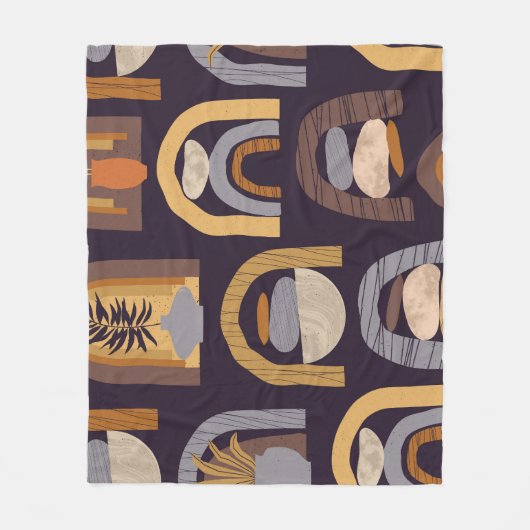 Boheems Abstract: Minimalistische charme. Fleece Deken (Voorkant)