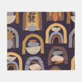 Boheems Abstract: Minimalistische charme. Fleece Deken (Voorkant (Horizontaal))