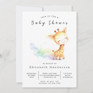 Boheems Baby shower voor digitale Giraffe Kaart