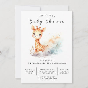 Boheems Baby shower voor digitale Giraffe Kaart