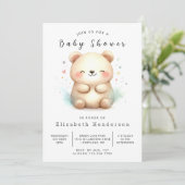 Boheems bedrukbaar Beren Baby shower Kaart (Staand voorkant)