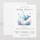 Boheems bedrukbaar walvis Baby shower Kaart (Voorkant / Achterkant)