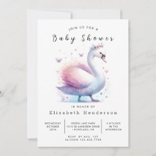Boheems bedrukbaar zwaan Baby shower Kaart
