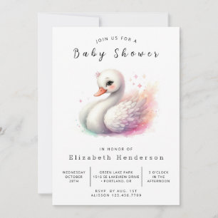 Boheems bedrukbaar zwaan Baby shower Kaart