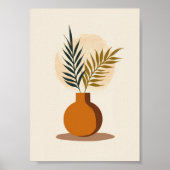 Boheems beige Plant en vaas botanisch Poster (Voorkant)