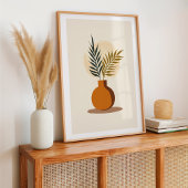 Boheems beige Plant en vaas botanisch Poster