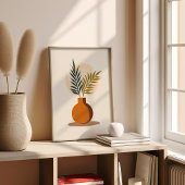 Boheems beige Plant en vaas botanisch Poster
