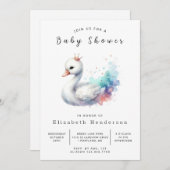 Boheems bewerkbaar zwaan Baby shower Kaart (Voorkant / Achterkant)