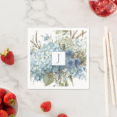 Boheems Blauw Bloem Waterverf Boeket Servet (Insitu)