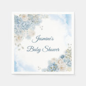 Boheems blauw Roos Baby shower Servet (Voorkant)