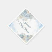Boheems blauw Roos Baby shower Servet (Hoek)