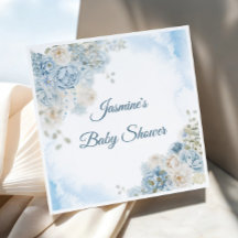 Boheems blauw Roos Baby shower