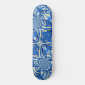 Boheems blauw wit mandala bloemen persoonlijk skateboard (Voorkant)