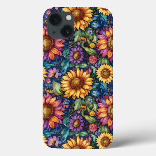 Boheems Bloemenlandschap Levendig Patroon Case-Mate iPhone Case (Achterkant)