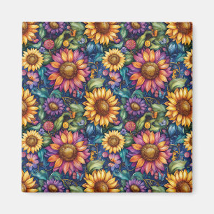 Boheems Bloemenlandschap Levendig Patroon Magneet
